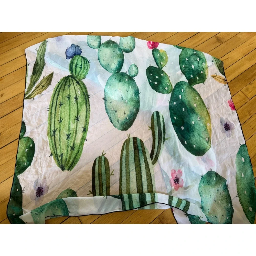 Cactus print lightweight colorful‎ scarf
